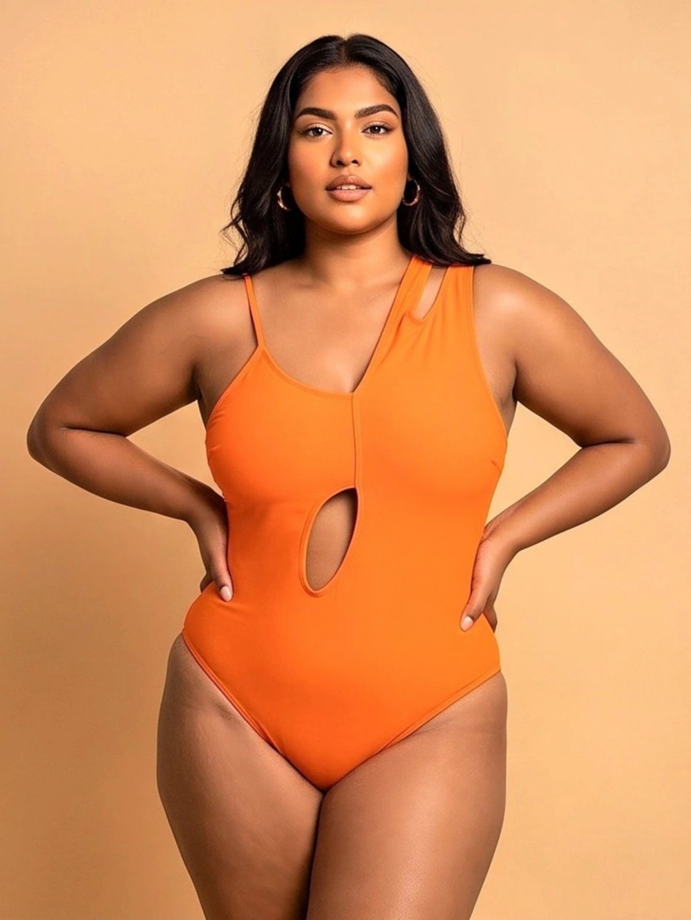 Cupshe Sun Pop Orange One-Piece Swimsuit